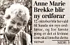 Sauda første kvinnelege ordførar, Anne Marie Brekke.