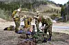 SISTE OPPSTILLING: Måndag stilte soldatane i Sauda HV-område opp på Lyngmyr. Frå nyttår blir Heimevernet omorganisert. (Foto: Frank Waal)
