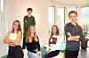 I år er det fem humanistiske konfirmantar i Sauda. Frå venstre: Andrea Nathalie Fosstveit, Ine Lindanger Sørensen, Odd Ness Tveit, Victoria Hindrumsen Guindani og Hogne Bakka Hjorth.