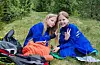 Anne Sigrid Øye Rossebø og Sofie Vikeså Solbakken, her fotografert under et o-løp i fjor, deltok i sprintorienteringsløpet i Sauda sentrum.
