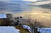 Klengaberget i Saudasjøen med utsikt ut fjorden. Bildet blei tatt 30.januar etter ein frisk dukkert i fjorden.