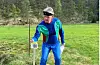 Jon L. Grindheim spurtar inn til seier i mellomløypa.