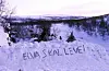 Demonstrasjon i 1979 mot utbygging av Alta-Kautokeinovassdraget. Fleire hundre norske elver er verna.
