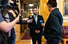 Stortingspresident Masud Gharahkhani møter pressen og forteller at Stortinget kalles inn til stortingsmøte i september i forbindelse med strømsituasjonen.