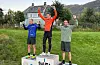 Sigerspallen i herreklassen; frå venstre Asbjørn Skoglund, Jonas Listøl og Edvin Rylandsholm.