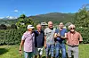 Hopptreff i Åbøbyen. Frå v.: Asbjørn Wahl Jensen, Odd Magne Lønseth, Paul Bang, Knut og Arne Kjellsen.