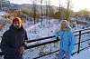Lene Doksrød Ringstrand og Andreas Rolfsen har fått på plass alle avklaringar slik at området i bakgrunnen blir hundepark.