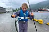 Ein fisketur på kaia gav fangst for denne storfiskaren. Dette var også eit tilbod på årets sommarcamp.