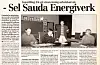 Fredag 1. september 1995 kunne Ryfylke fortella at eit einstemmig arbeidsutval hadde gått inn for å selga alle aksjane i Sauda Energiverk til Oslo Energi. Saka blei endeleg avgjort i eit ekstraordinært kommunestyremøte i desember same år, etter at både fylkesmannen og NVE var involvert i saka. Faksimile, Ryfylke 1. september 1995.