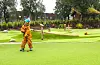Her tar Aurora Nygård (49. det aller første 'offisielle' slaget på minigolfbana i Sauda.