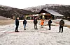 Mange aktørar er involvert i utviklinga av Svandal. Frå venstre: Harald Halvorsen Løland for Sauda Vekst, kommunalsjef Eirik Daniel Fatnes, Lars Reidar Fosstveit i Sauda Skisenter, D-S Bygg-aksjonær Dagfinn Birkeland, Kristian Landro som er nytilsett dagleg leiar i Gondol-selskapet og dagleg leiar i D-S Bygg Vidar Jensen.