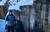 Isak og Mikkel Heller Løvaas på tur i kaldt og fint vintervêr.