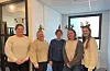 Damene på teknisk hadde pynta seg for anledninga. Frå venstre: Aina Rystad Nilsen, Elin Tjordal, Øydis Teig, Stine Skrunes og Elin S. Brekke.
