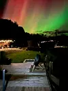 Nordlys sett frå hytta i Nordstøldalen.