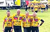 Dei kom seg fram, Team Rynkeby-gjengen frå Sauda. Frå venstre: Bjørn Egil Rossebø, Sander Stielstra, Vanessa Venema og Einar Haugen.