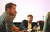 Kristian Landro (KrF) vil redusere kommunalt byggesaksgebyr for å stimulere til meir utbygging. Senterpartiets Morten Maldal (i forgrunnen) er i tvil.