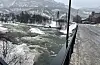 Det blir bare meir og meir vatn i elvane. Her er Storelva fotografert rundt klokka 11 i dag, måndag.