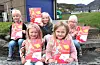 Bak frå venstre: Lone Herheim Klementsen (6), Alma Rasmussen Vikre (5) og Talita Klementsen Rafdal (6). Framme frå venstre: Maria Bruknapp Løland (6) og Mia Ersdal Lønseth (6).