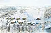 Sauda Skisenter har fått godkjent det første leilegheitsbygget i Svandal. Tre av dei fire leilegheitene blei reservert av kjøparar i helga. Ein eventuell gondolbane er tenkt plassert til høgre for dette bygget.