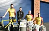 Saudagjengen til Team Rynkeby God Morgon Haugaland ønsker nye sykkelinteresserte saudabuar velkommen til å bli med på arbeidet mot barnekreft. Frå venstre: Oskar Bentsen, Merel Dirksen, Sander Stielstra og Peter Dirksen. Benjamin Snare er med i teamet, men hadde ikkje høve til å vere med på bildet.