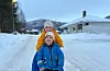 Alltid gøy på sparketur. Borna Ronja Otto-Rød og Kasper Otto-Rød testar sparken.