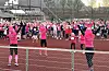 400-500 personar møtte fram på Sauda stadion da Rosa sløyfe-løpet blei arrangert for første gong i Sauda tysdag.