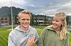 Haugesundaren Mats Nordvik (17) og saudabuen Hedda Valskår (18) går på frikjøringslinja ved Sauda vidaregåande skule. Nå ser dei fram mot Fri Flyt sin turnestart i Sauda – og vinter og snø.