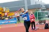 Ingeborg Frøystad kasta 30,09 meter under UM og tok sølv. Maren Stensvåg Seim (bak) kasta 29,06 og tok bronse.