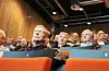 Nyesalen i Folkets Hus blir arena for opent budsjettmøte torsdag kveld. Bildet er frå eit tidlegare opent samferdselsmøte på Folkets Hus.