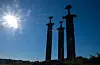 Monumentet Sverd i fjell» av Fritz Røed vart reist i 1983 til minne om slaget ved Hafrsfjord.