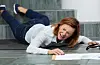 a secretary fell down the stairs