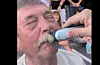 Her er det ingen nåde. Trygve Snare sin trufaste bart må til pers, etter at givarar har gitt meir enn ti tusen kroner til formålet. Heile seansen kan ein sjå i videoform på Team Rynkeby Haugalandet si Facebook-side.
