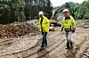 Tysdag kan Risvollelva kraftverk endeleg offisielt opnast, etter snart eit halvår i drift. På bildet ser me prosjektleiar Jarle Kjellesvik og byggeleiar Svein J. Langaker.