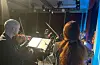Tor Erik Nauste Myhre har bidratt med mykje musikalsk i si tid i Sauda. Her frå Trøkk sin Vamp-konsert i mars, der han og distriktsmusikar Xenia Berkova spelte fiolin.