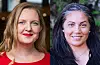 Jeanette Syversen, fylkestingsrepresentant i Vestland og 3. kandidat til stortinget frå Hordaland – Raudt og Naomi Wessel, fylkestingsrepresentant og 2. kandidat til stortinget frå Rogaland – Raudt.
